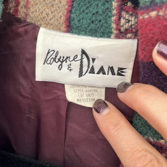 Vintage Southwestern stripe cotton blend blazer single breasted M - Picture 13 of 14